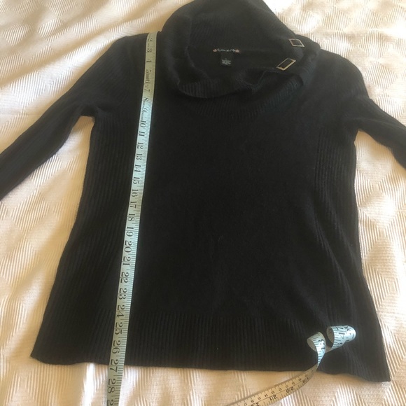 Black Cowl Neck Sweater with Buckle Detail - Picture 4 of 7